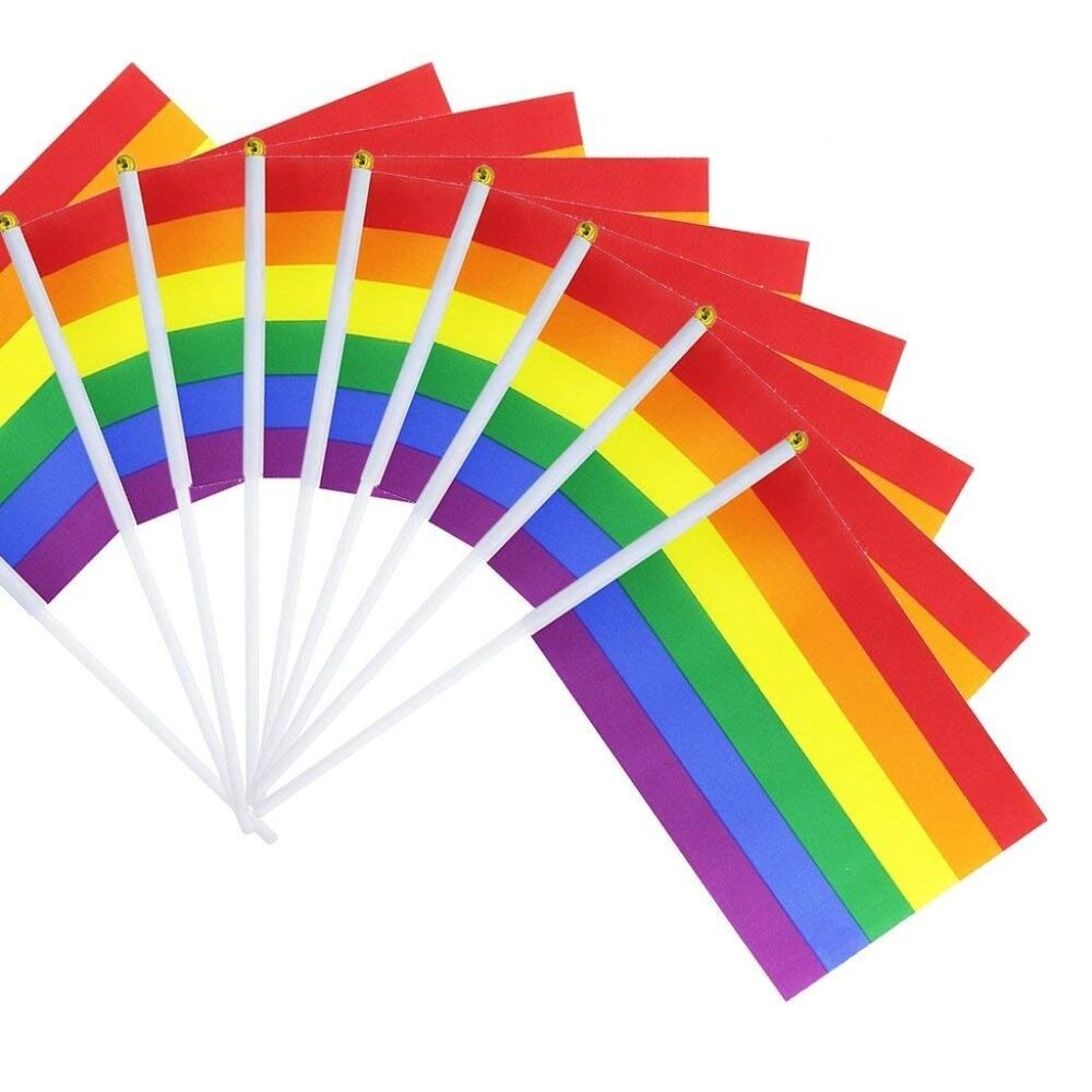 Handheld Rainbow Pride Flags | 90 Pack